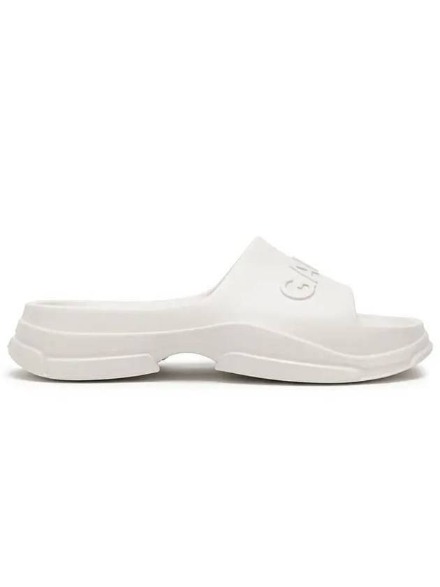 Logo Rubber Full Slide Slippers White - GANNI - BALAAN 3