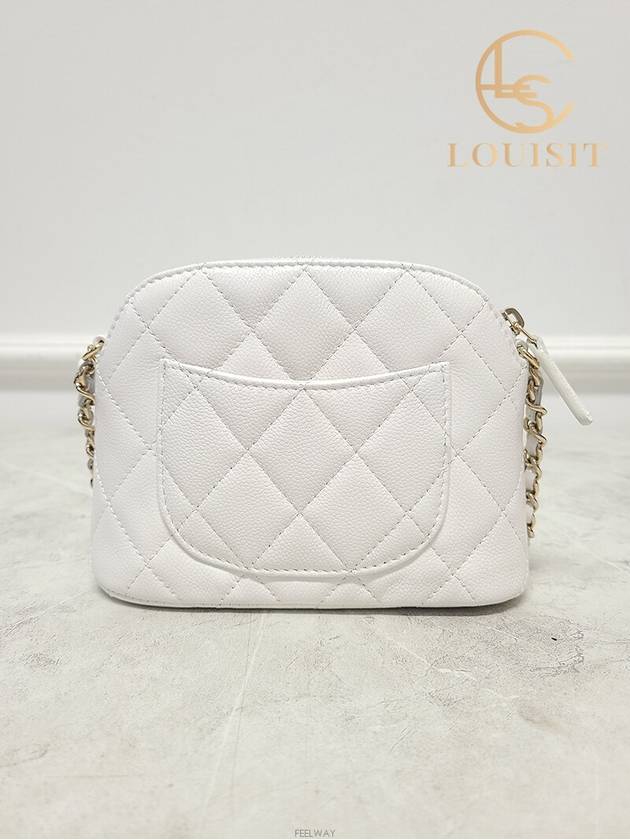 Used luxury goods Lewis It White caviar classic half moon chain mini bag - CHANEL - BALAAN 6