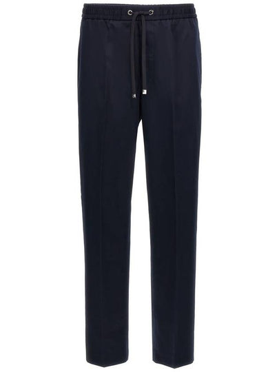 Cotton Crepe Jogging Straight Pants Night Blue - MONCLER - BALAAN 2