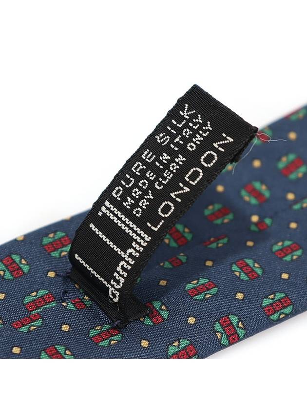 100 silk navy multi pattern tie - DUNHILL - BALAAN 5