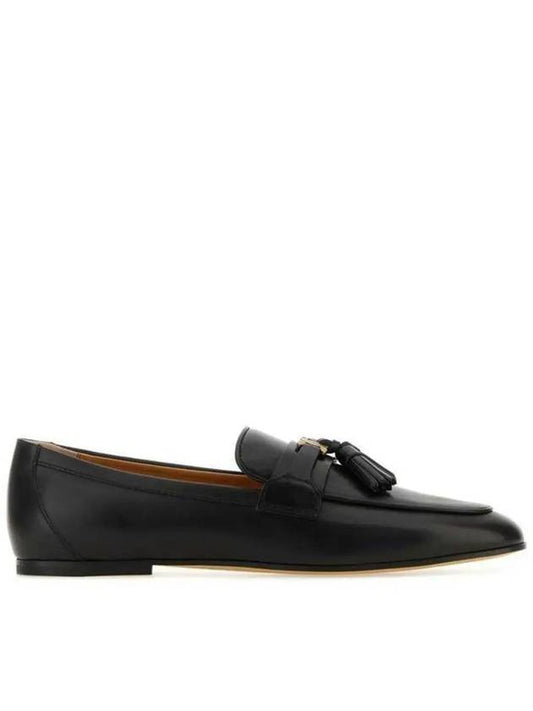 Tassel Embellished Leather Loafers Black - TOD'S - BALAAN 2