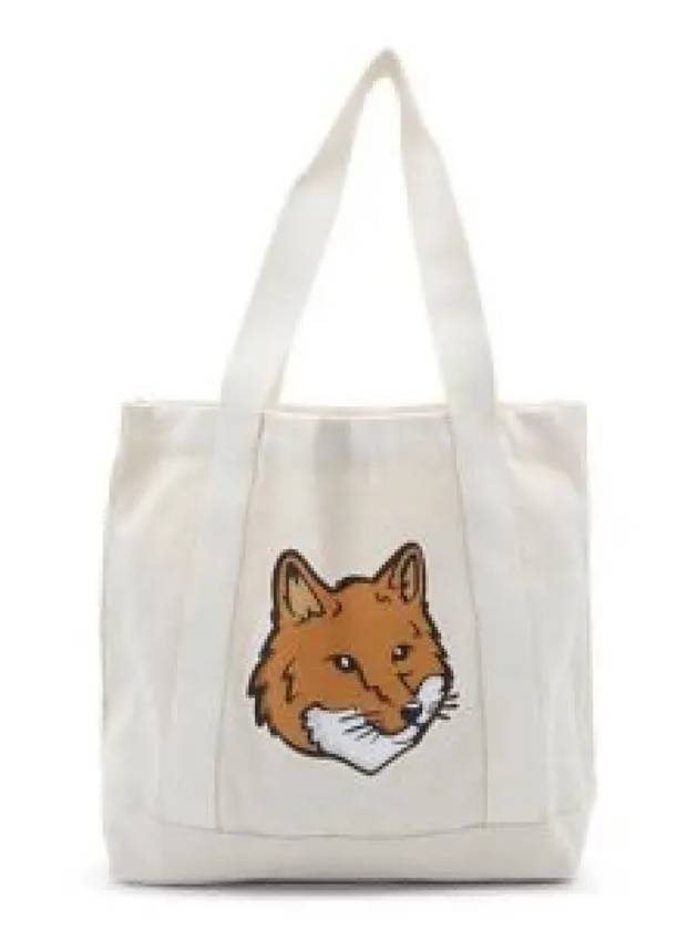 Fox Head Print Tote Bag Ecru - MAISON KITSUNE - BALAAN 2