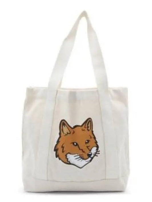 Fox Head Print Tote Bag Ecru - MAISON KITSUNE - BALAAN 2