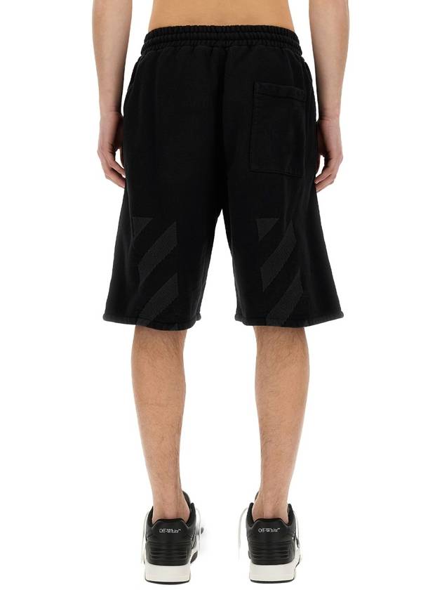 short pants OMCI013S24FL E002 1001 BLACK - OFF WHITE - BALAAN 3