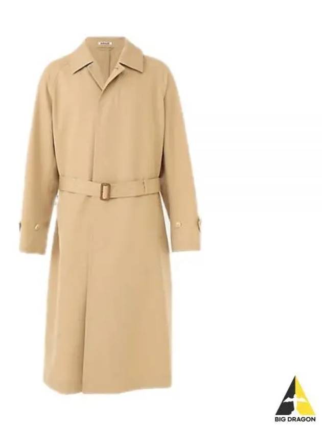 WOOL MAX CANVAS SOUTIEN COLLAR COAT A23SC01WC LIGHT BEIGE - AURALEE - BALAAN 1