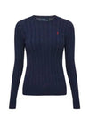 Embroidered Logo Pony Cable Knit Top Navy - POLO RALPH LAUREN - BALAAN 2