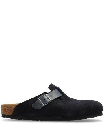 Boston Suede Slippers Black - BIRKENSTOCK - BALAAN 1