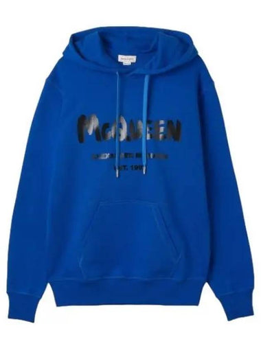 graffiti logo hoodie blue - ALEXANDER MCQUEEN - BALAAN 1