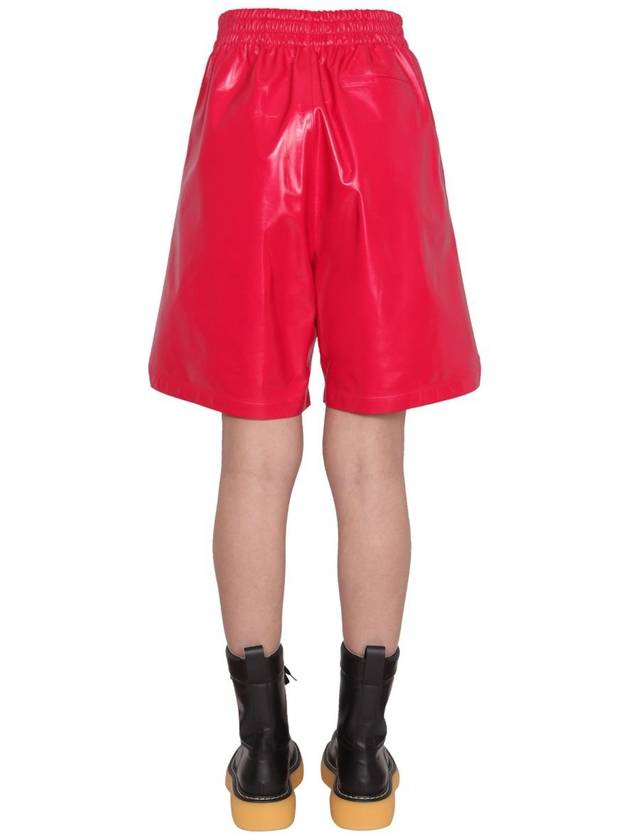 Women's Shiny Leather Bermuda Shorts Snapdragon - BOTTEGA VENETA - BALAAN 5