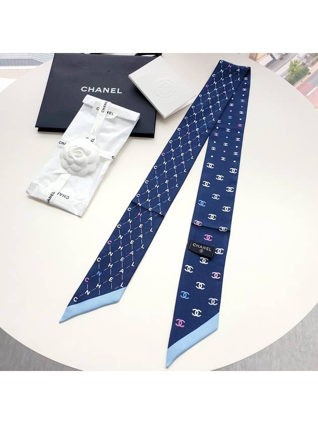 Scarf CC Navy AA9244 Bandeau - CHANEL - BALAAN 3