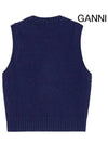 Logo Heart Gilet Vest Navy - GANNI - BALAAN 4