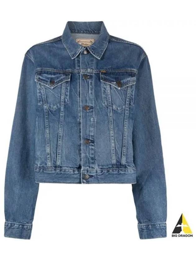 Cropped Denim Jacket Blue - POLO RALPH LAUREN - BALAAN 2