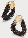 Twisted Triangle Hoop Earrings Brown - BOTTEGA VENETA - BALAAN 5