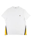 Men's Logo Patch Side Zipper Short Sleeve T-Shirt White - MONCLER - BALAAN 1