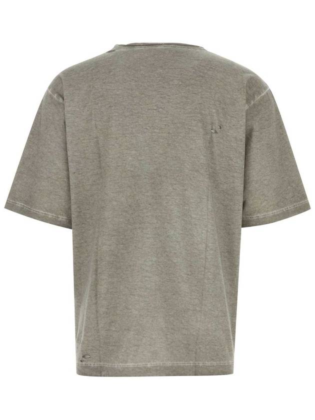 patch detail washed cotton round neck short sleeve t-shirt gray - DOLCE&GABBANA - BALAAN 3