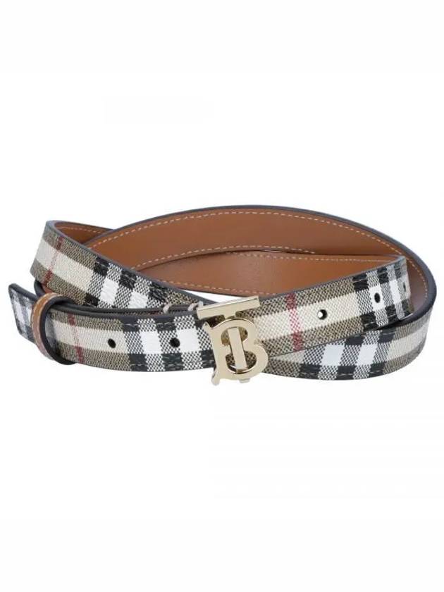 Plaid Check Pattern Leather Belt Beige - BURBERRY - BALAAN 2