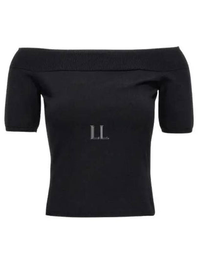 Off Shoulder Short Sleeve T-Shirt Black - ALEXANDER MCQUEEN - BALAAN 2