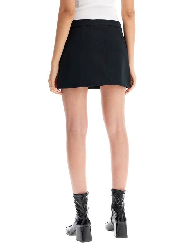 2-Pocket Twill Mini A-Line Skirt Black - COURREGES - BALAAN 4