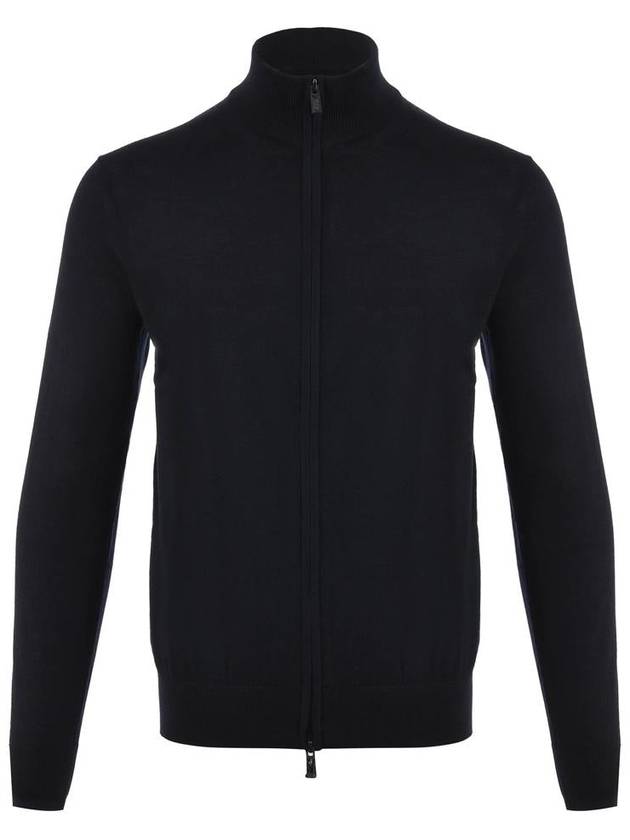 Men's Zip-Up Cardigan Blue - EMPORIO ARMANI - BALAAN 2