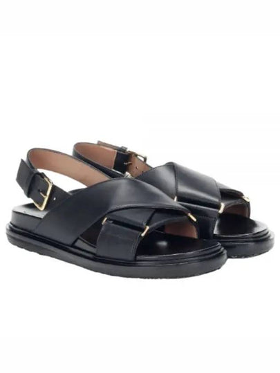 Fussbett Leather Sandals Black - MARNI - BALAAN 2