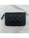 Boy Vintage Silver Hardware Quilted Caviar Zipper Card Wallet Black - CHANEL - BALAAN 7