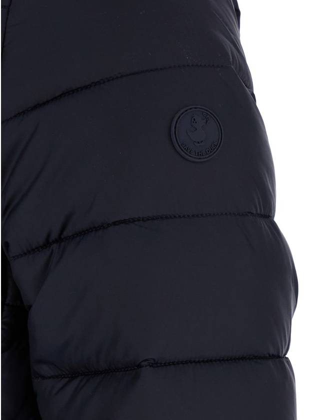 'Lydia' Blue Down Jacket With Funnel Neck In Shiny Fabric Woman - SAVE THE DUCK - BALAAN 3