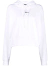 Logo Print Cotton Hooded Top White - MSGM - BALAAN 1