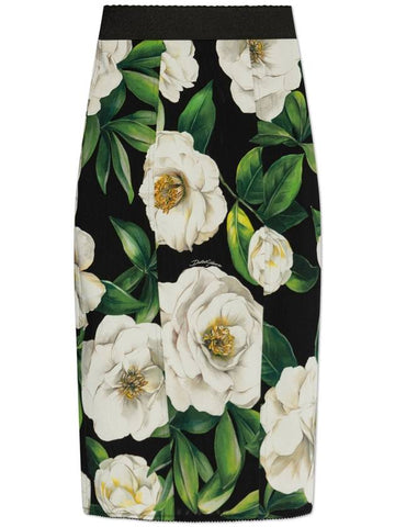 Dolce & Gabbana Skirt With Floral Motif, Women's, Multicolour - DOLCE&GABBANA - BALAAN 1