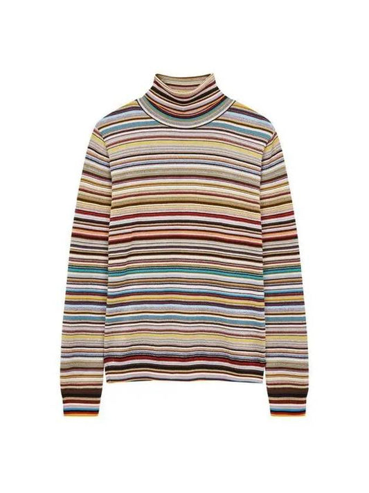 30 9 29 Women s Glitter Striped Turtleneck Knit Multi - PAUL SMITH - BALAAN 1