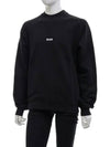 Micro Logo Print Cotton Sweatshirt Black - MSGM - BALAAN 2