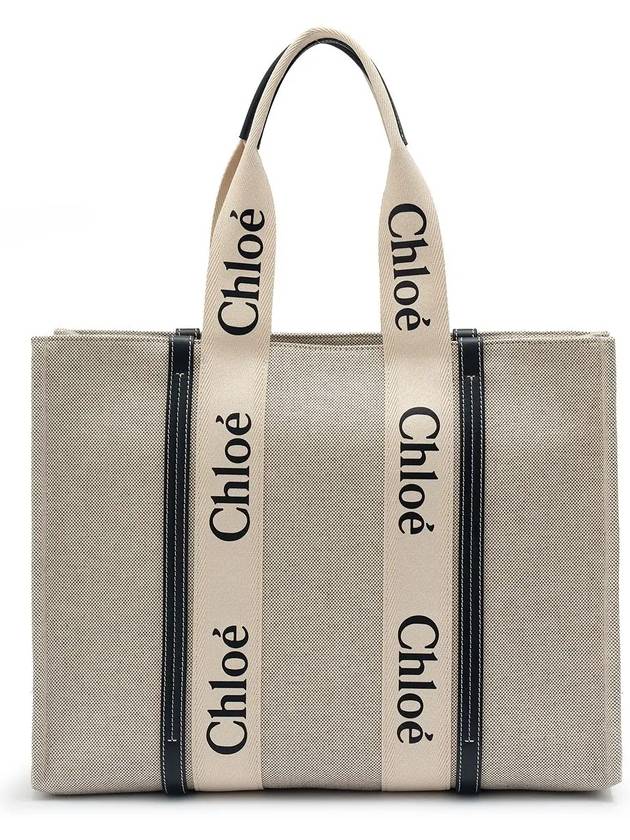 Woody Large Tote Bag Black Beige - CHLOE - BALAAN 3