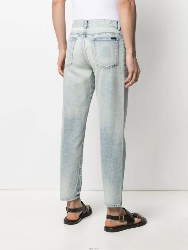 Men's Carrot Fit Denim Jeans Light Pole Blue - SAINT LAURENT - BALAAN.