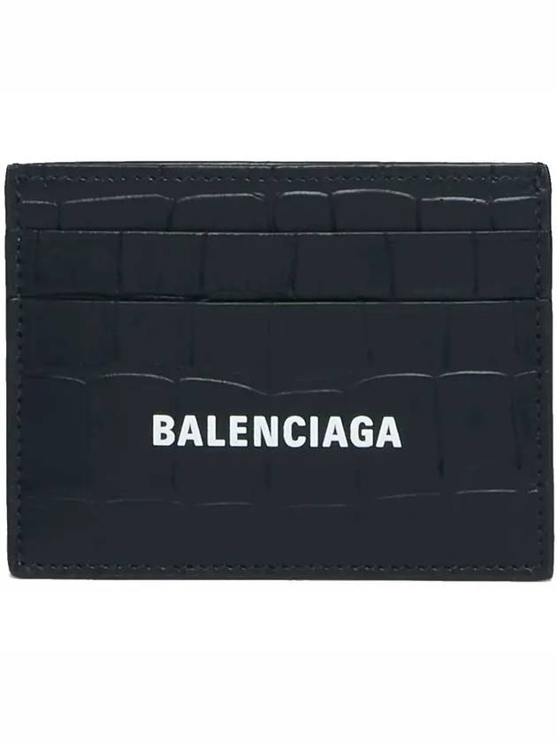 Cash Cash Logo Crocker Effect Leather Card Holder - BALENCIAGA - BALAAN 1