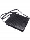 Logo Crocodile Leather Vertical Pouch Cross Bag Black - AMI - BALAAN 6