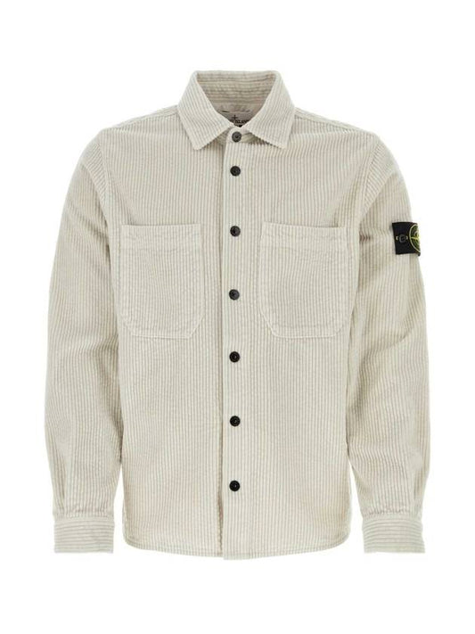 Cotton Corduroy 400 TC Over Long Sleeve Shirt Plaster - STONE ISLAND - BALAAN 2