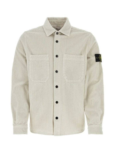 Cotton Corduroy 400 TC Over Long Sleeve Shirt Plaster - STONE ISLAND - BALAAN 1