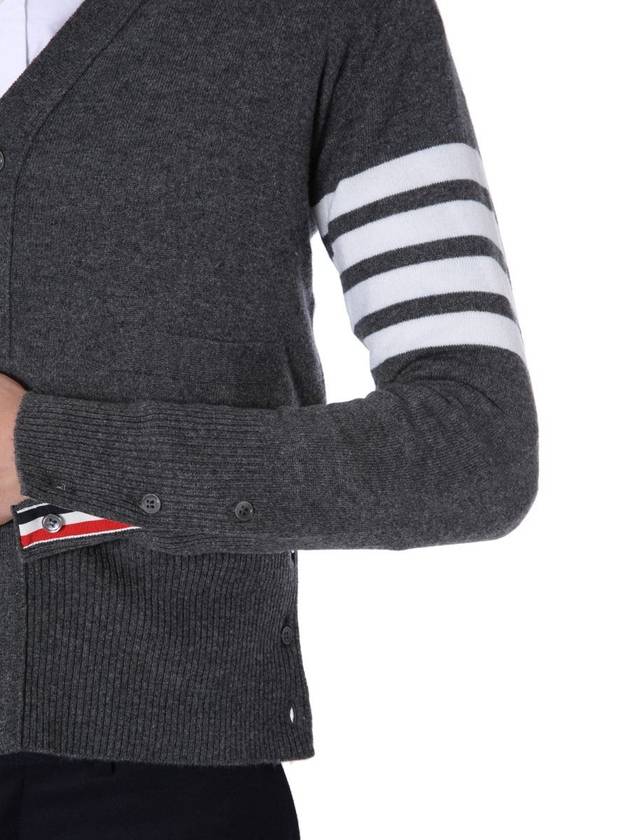 Men's Diagonal Classic Cashmere Cardigan Mid Grey - THOM BROWNE - BALAAN 6