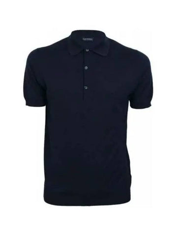 IDomestic ShippingI 24 Adrian Navy Polo Knit kr 204280 - JOHN SMEDLEY - BALAAN 1