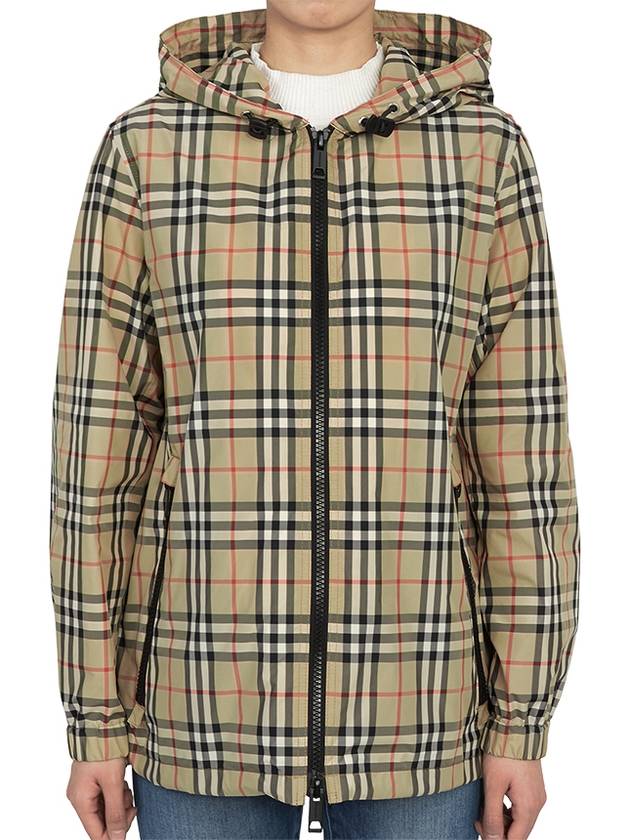 Check Hooded Jacket Archive Beige - BURBERRY - BALAAN 2