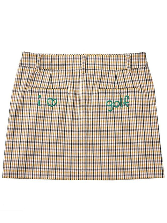 I Love Golf Check Skirt - MILESANDMILESANDMILES - BALAAN 1