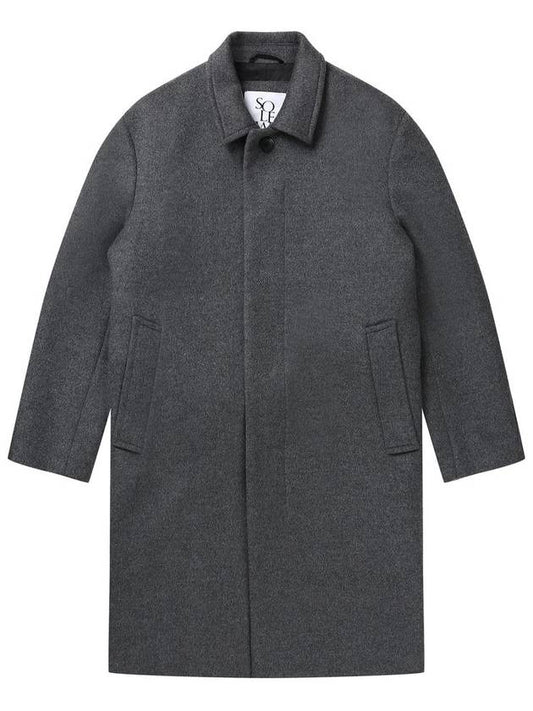 Men's Wool Balmacan Coat Gray SW21ICO05GE - SOLEW - BALAAN 2