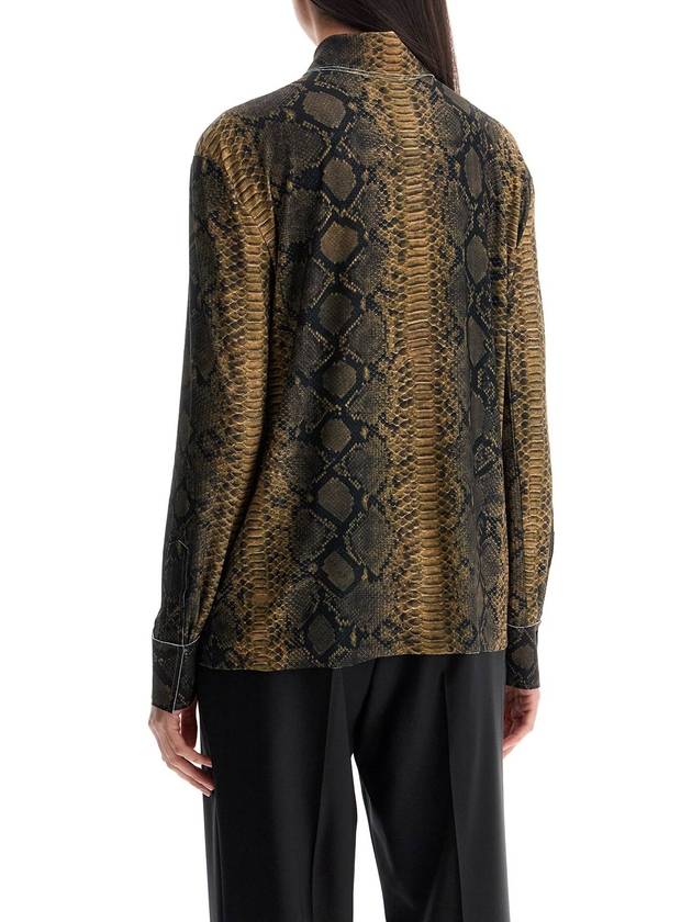 brown python print long sleeve shirt - NORMA KAMALI - BALAAN 3