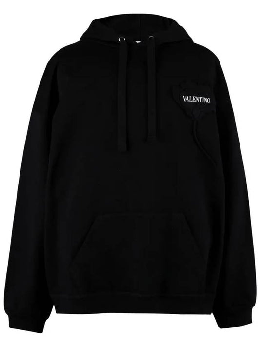 small logo hoodie black - VALENTINO - BALAAN.