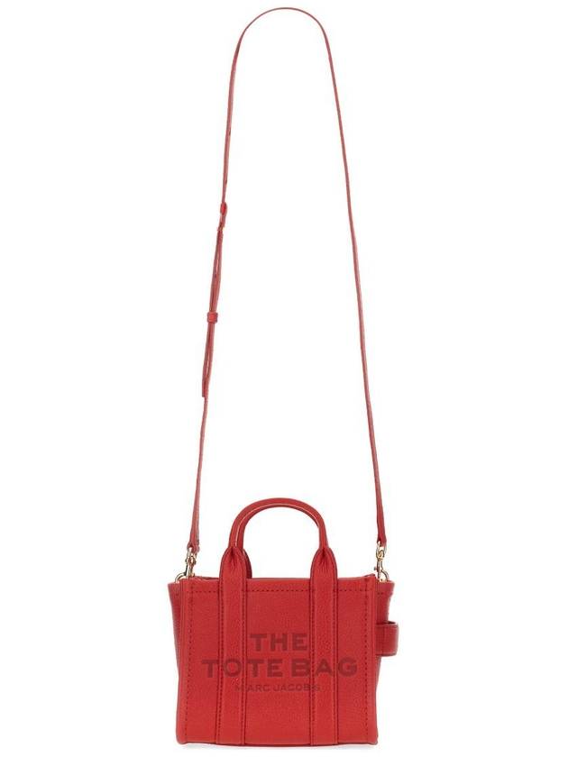 Mini Micro Leather Tote Bag Red - MARC JACOBS - BALAAN 3