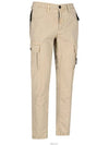 Men's Wappen Patch Slim Cargo Straight Pants Beige - STONE ISLAND - BALAAN 3