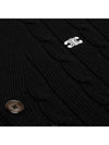 Triomphe Embroidered Cable Knit Cashmere Cardigan Black - CELINE - BALAAN 5