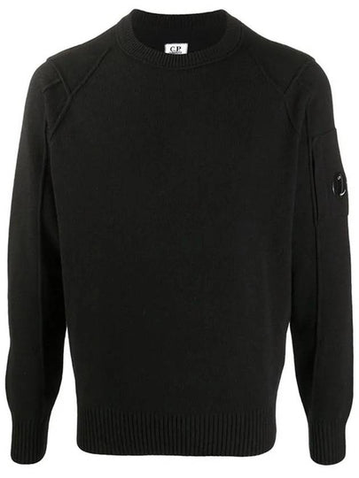 Lens Wappen Wool Knit Top Black - CP COMPANY - BALAAN 2