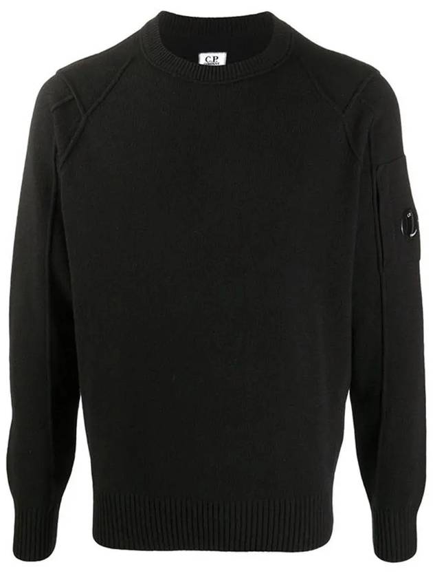 Lens Wappen Wool Knit Top Black - CP COMPANY - BALAAN 3