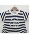 Kids Logo Embroidered Striped Short Sleeve T Shirt 8Y 10Y Blue White 8C00009 89AGB F07 - MONCLER - BALAAN 4