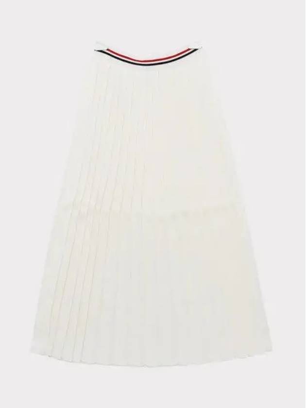 Cotton Stripe Pleated Skirt White - THOM BROWNE - BALAAN 2